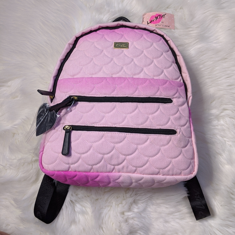 Betsey Johnson Pink Mermaid Scales Backpack Ombre